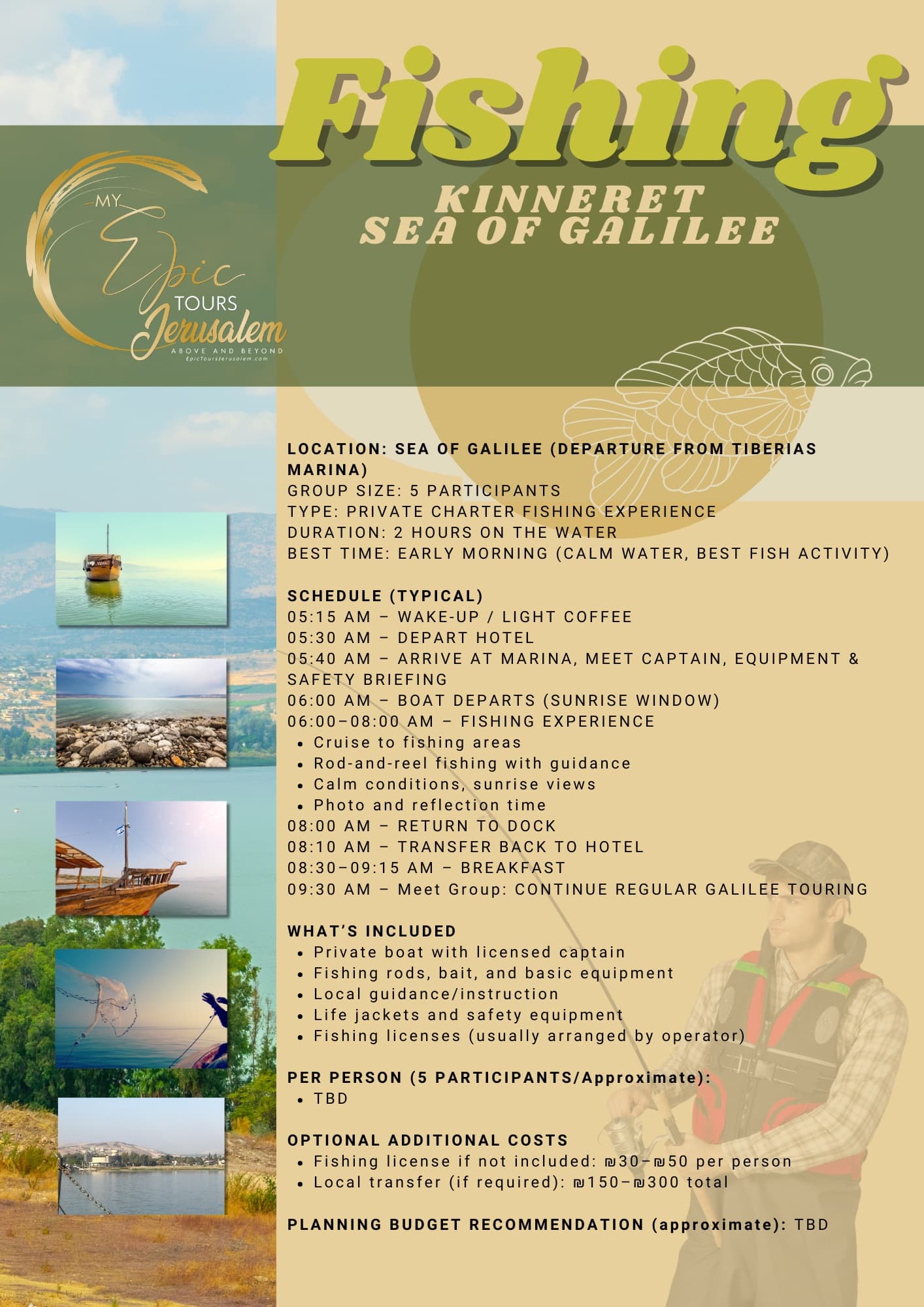 Sea of Galilee Fishing flyer