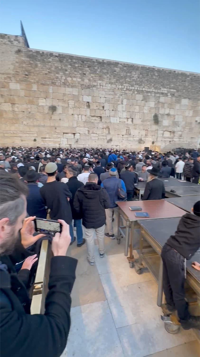 Chanukkah gathering at the Kotel in Jerusalem