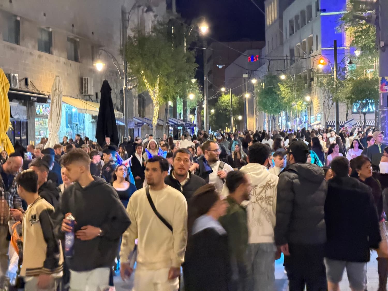 Evening celebrations in Zion Square during Chanukkah