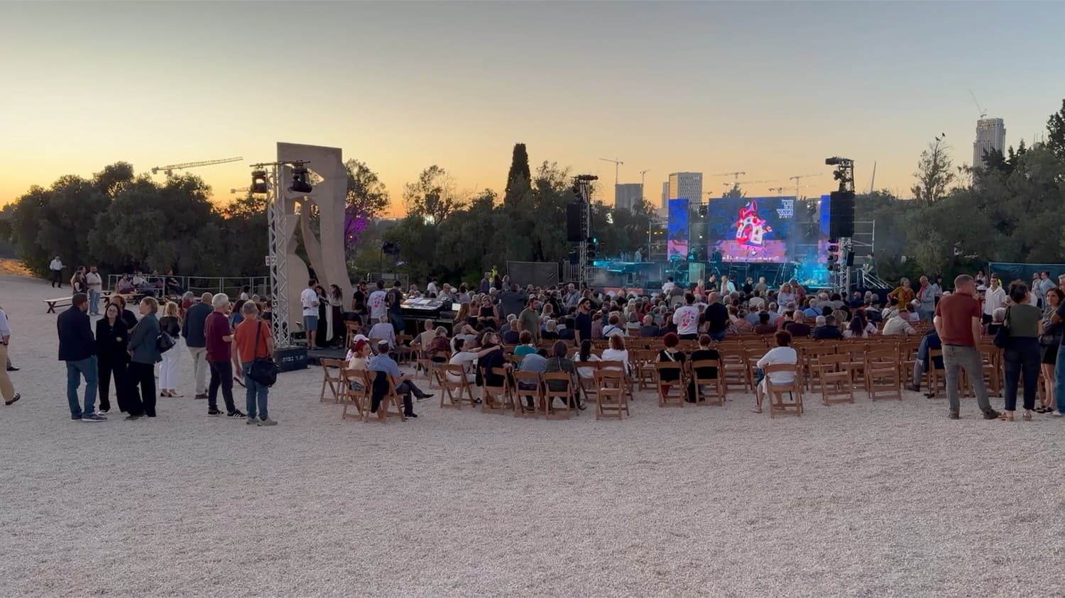 An open-air evening stage at the Jerusalem Jazz Festival