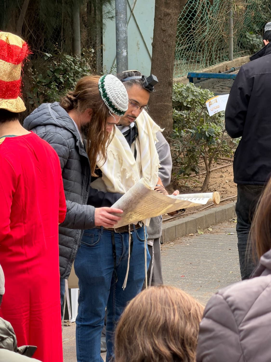 YS Berry with a rabbi during Purim in Jerusalem