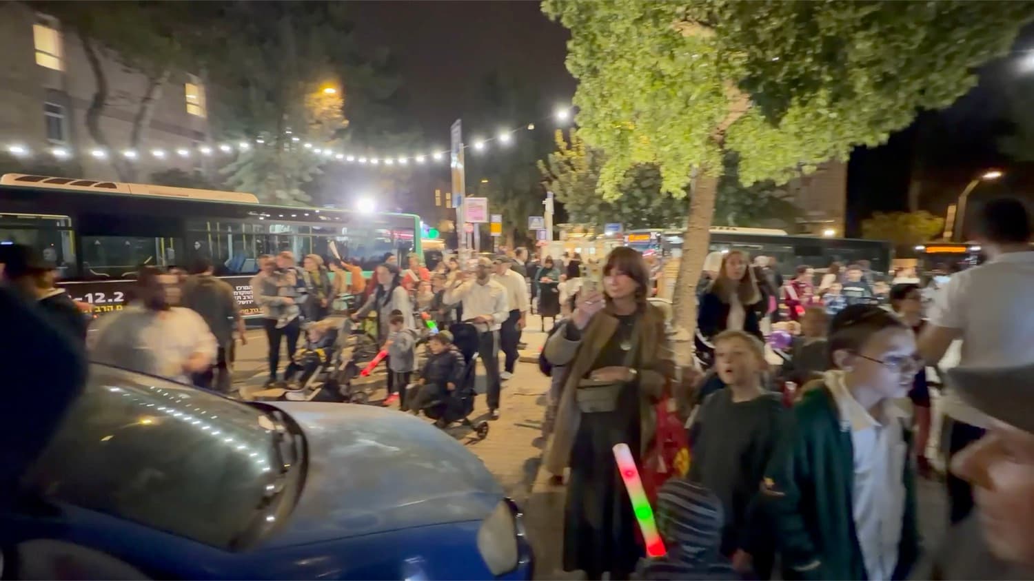 Music and dancing during the Torah procession